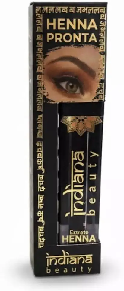 Indiana Beauty Henna para Sobrancelhas Pronta Profissional 4,5g com Extrato de Renna Castanho Médio