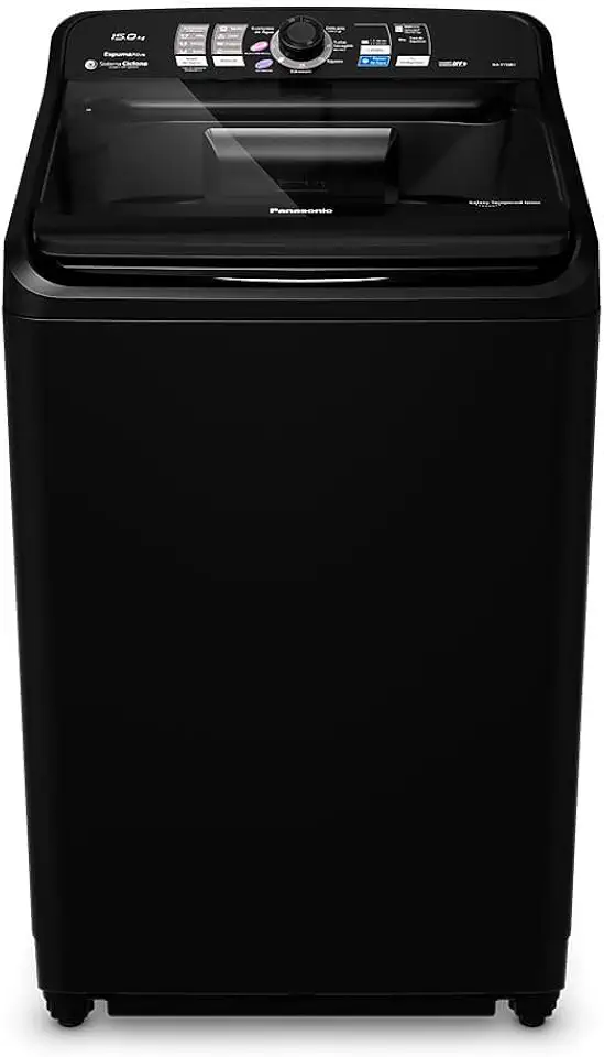 Máquina de lavar Ideal+ Panasonic 15Kg Lavagem Eficiente SmartSense Função Vanish Preta NA-F150B1B 127v