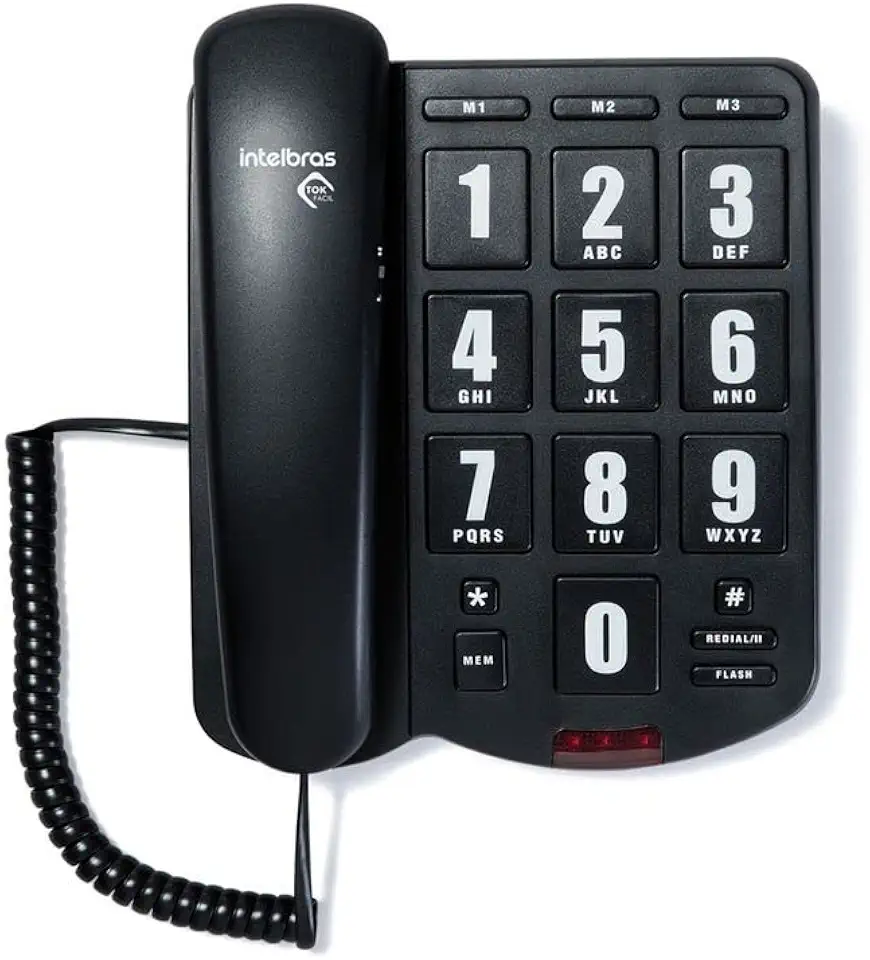 Telefone com Fio Tok Fácil Preto Intelbras
