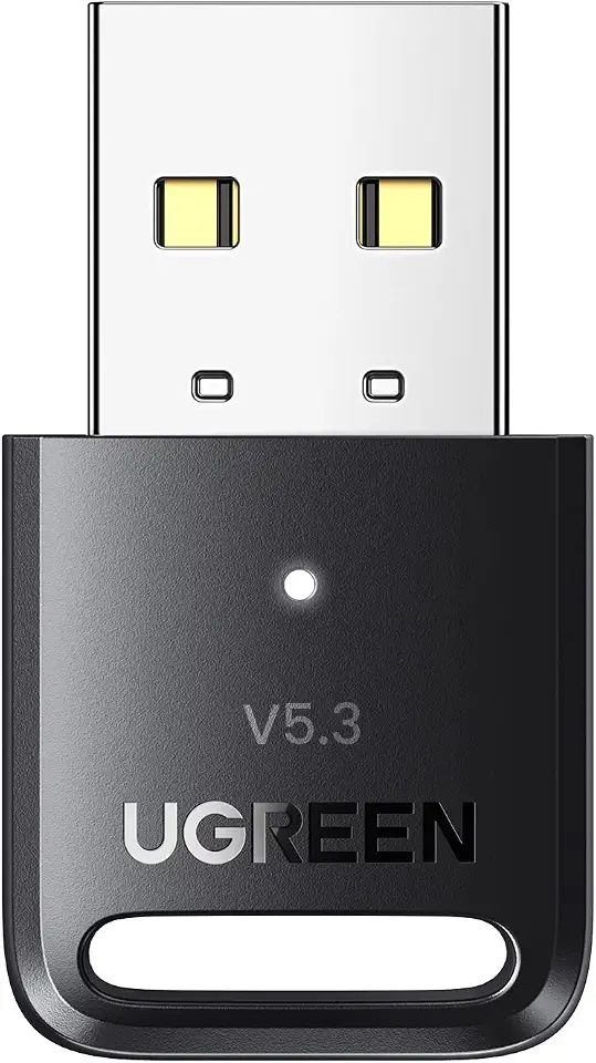 UGREEN Adaptador Bluetooth USB para PC, dongle Bluetooth 5.3 para laptop, mouse, teclado, impressoras, fones de ouvido, alto-falantes, controladores PS5/Xbox/Switch Pro, adaptador Bluetooth sem driver