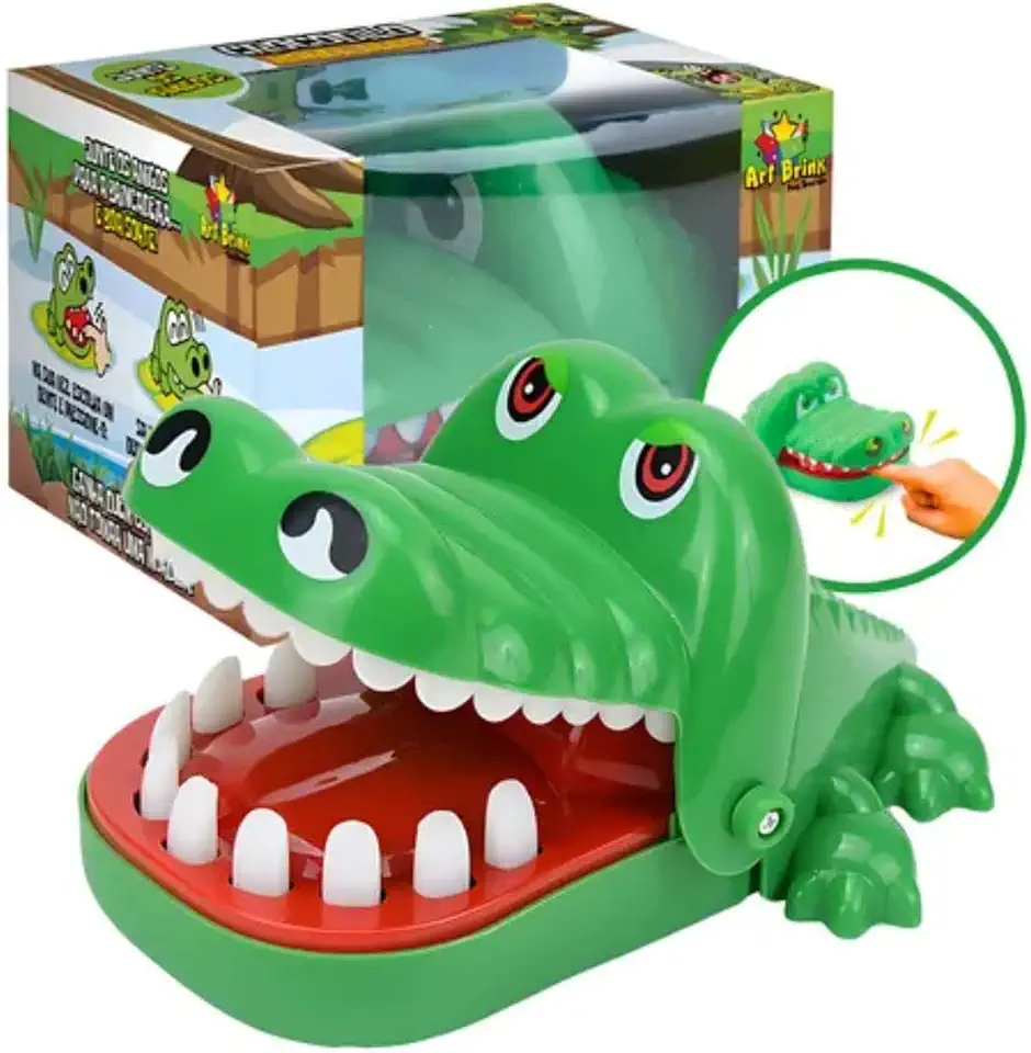 Jogo Dentista Crocodilo Morde Dedo Brinquedo Infantil Interativo para Crianças 3+ Anos