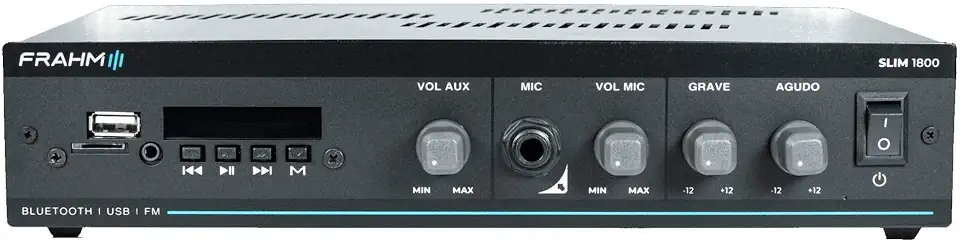 Som Ambiente Amplificador Slim 1800 G5 60 Watts RMS Potência Bivolt Automático Mono Classe AB Frahm - 32104