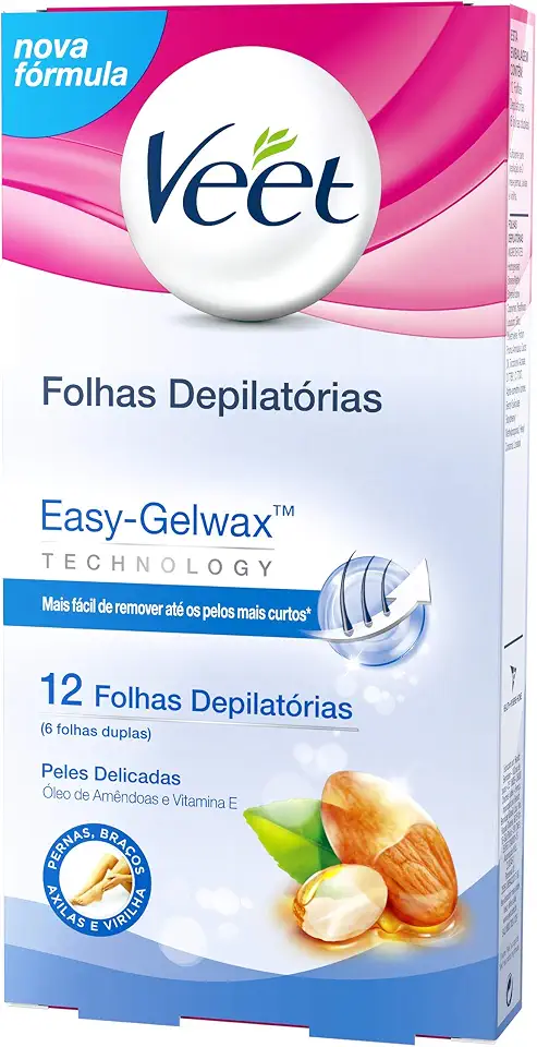 Cera Fria Corporal Veet Peles Delicadas - 12 Folhas