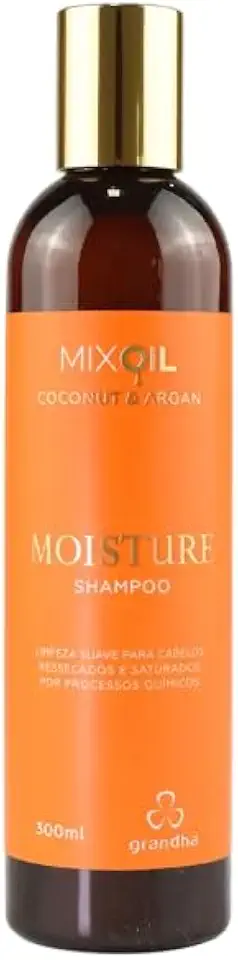 Grandha Mix Oil Coconut Argan Pós-Praia e Piscina - Reparação Profunda e Revitalização dos Cabelos Ressecados e Cabelos Secos Moisture Shampoo - 300ml