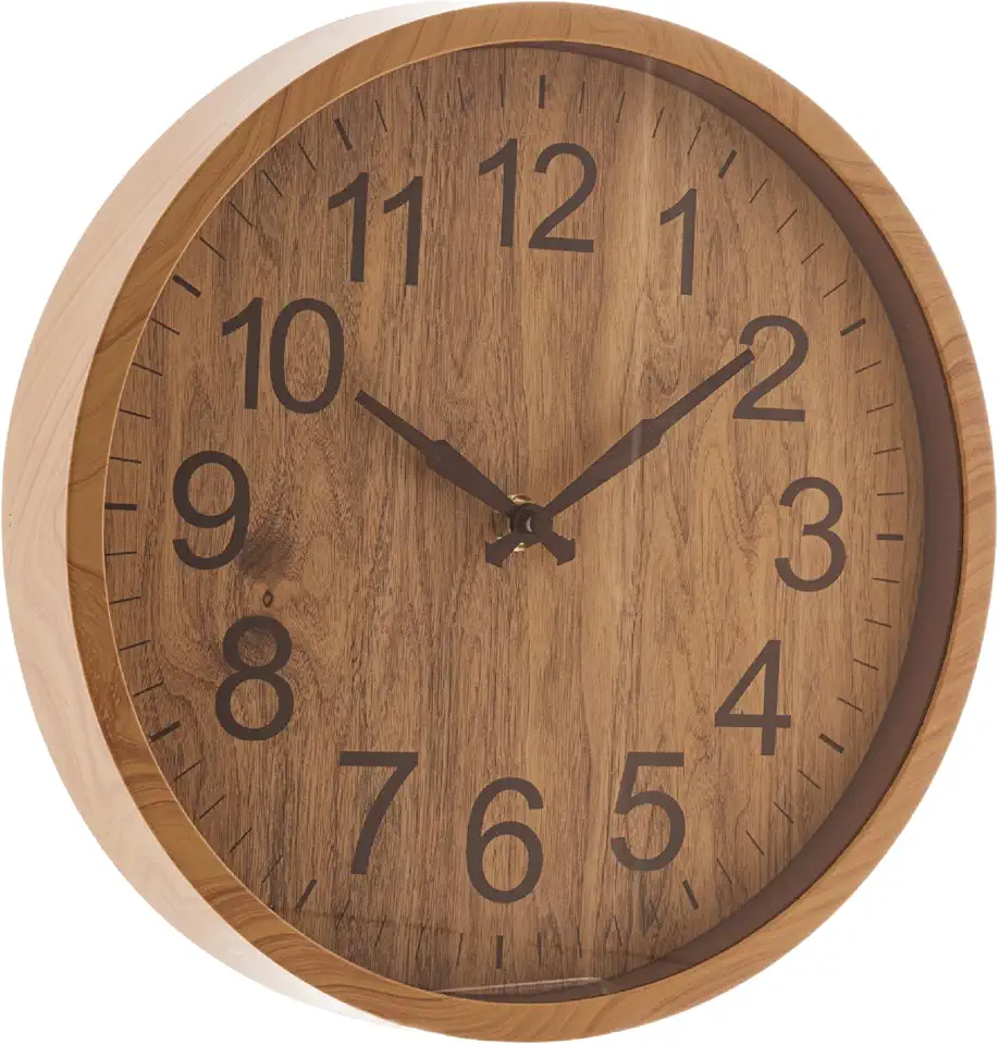 LYOR - Relógio de Plástico para Parede Wood 25,4cm x 3,8cm