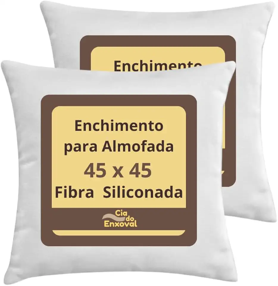 Kit 2 Enchimento Refil para Almofada Fibra Siliconada 45x45 cm
