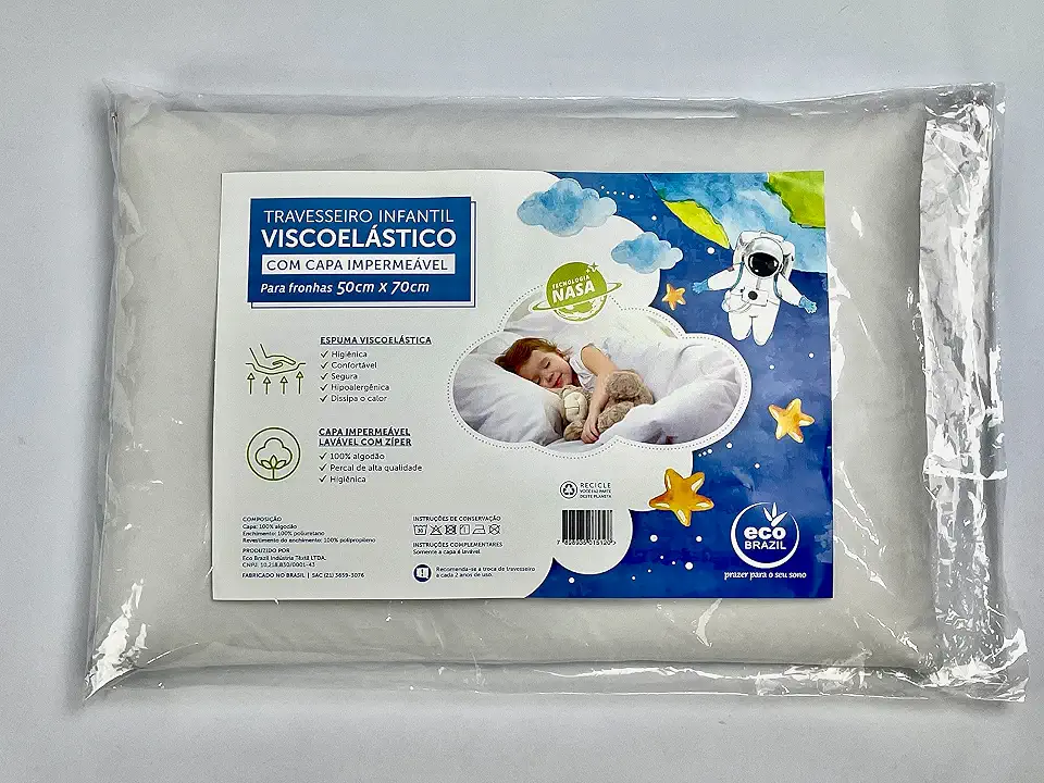 Travesseiro Infantil Viscoelástico Nasa Eco Brazil