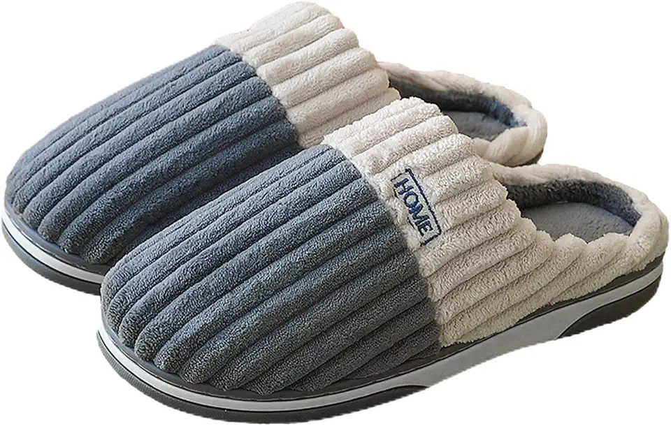 Pantufas Quentes Antiderrapantes para Mulheres e Homens, Chinelos Macios e Aconchegantes com Pelúcia Artificial.(Recomendado Escolher 1 Tamanhos Maiores).