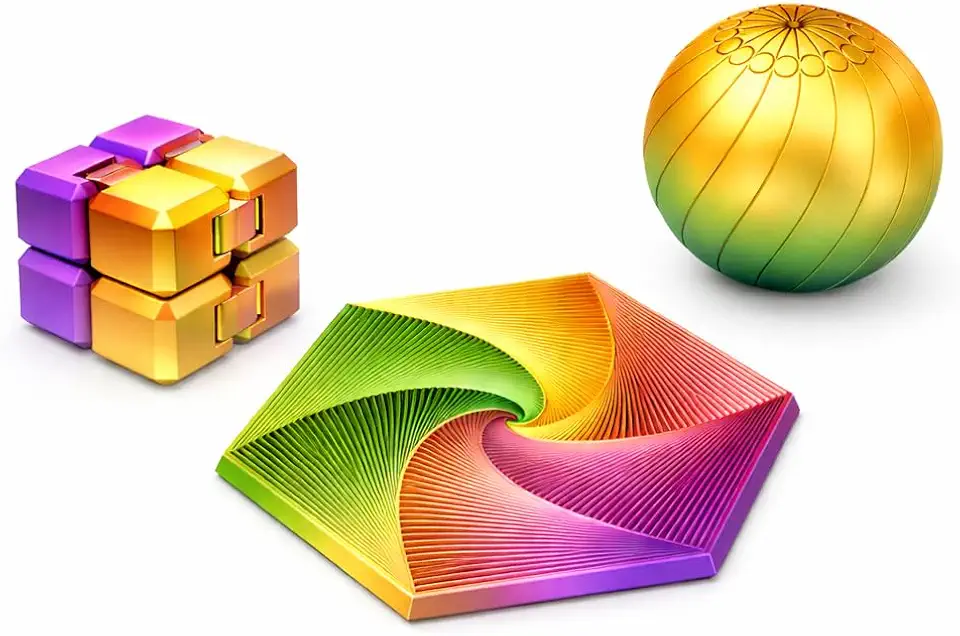 Fidget Toy Anti Stress Sensorial, Brinquedo Educativo Criativo, Movimentos Infinitos, Crianças e Adultos, Autismo, Memória, Reflexo, Coordenação Motora, TDAH, Ansiedade, Anti Estresse (Kit 3 Modelos)