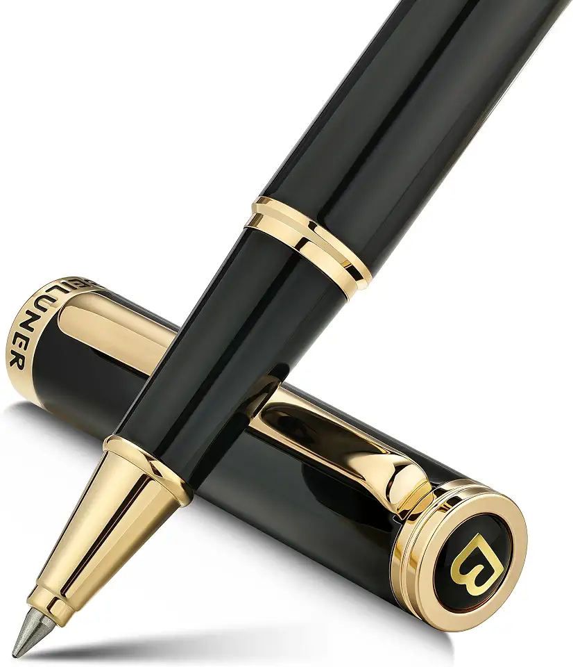 BEILUNER Caneta esferográfica de luxo, acabamento em ouro 24K, designs nobres e elegantes, refil de tinta Schneider, melhor conjunto de canetas esferográficas para homens e mulheres, profissionais