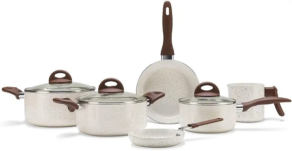 Brinox - Jogo de Panelas Antiaderente Ceramic Life 6 Peças Smart Plus - Vanilla