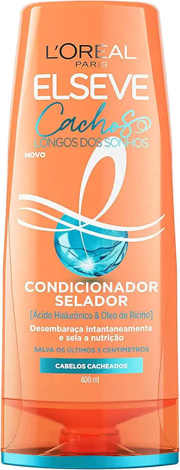 L'Oréal Paris Elseve Condicionador Selador Cachos Longos Dos Sonhos, com Ácido Hialurônico e Óleo de Ricino, 400ml