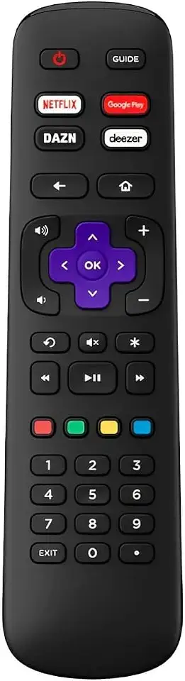 Controle Remoto Compatível com TV AOC Roku LE-7246 Lelong S5195 32S5195 32S5195/78 32S5195/78G 43S5195 43S5195/78 43S5195/78G - Teclas Netflix Googleplay DAZN Deezer