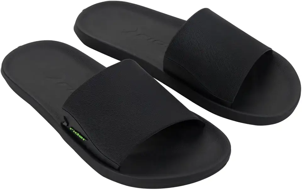 Rider Feel Chinelo Slide Masculino, Preto, Antiderrapante e Confortável