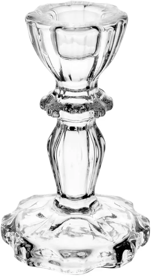 WOLFF - Castiçal para Vela de Vidro Athenas 7cm x 7cm x 10,5cm