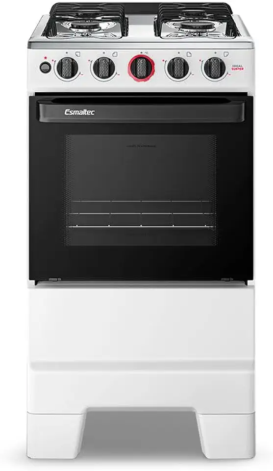 Fogão a Gás Mesa Inox Forno 50L Limpa Fácil e Acendimento Automático Esmaltec IDEAL Super F4IAB Cor Branco 4 bocas Bivolt