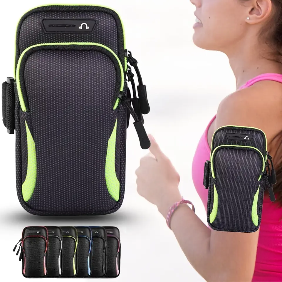 Braçadeira Esportiva Premium Suporte Braço Celular - Ideal para Treino Corrida Ciclismo (Verde)