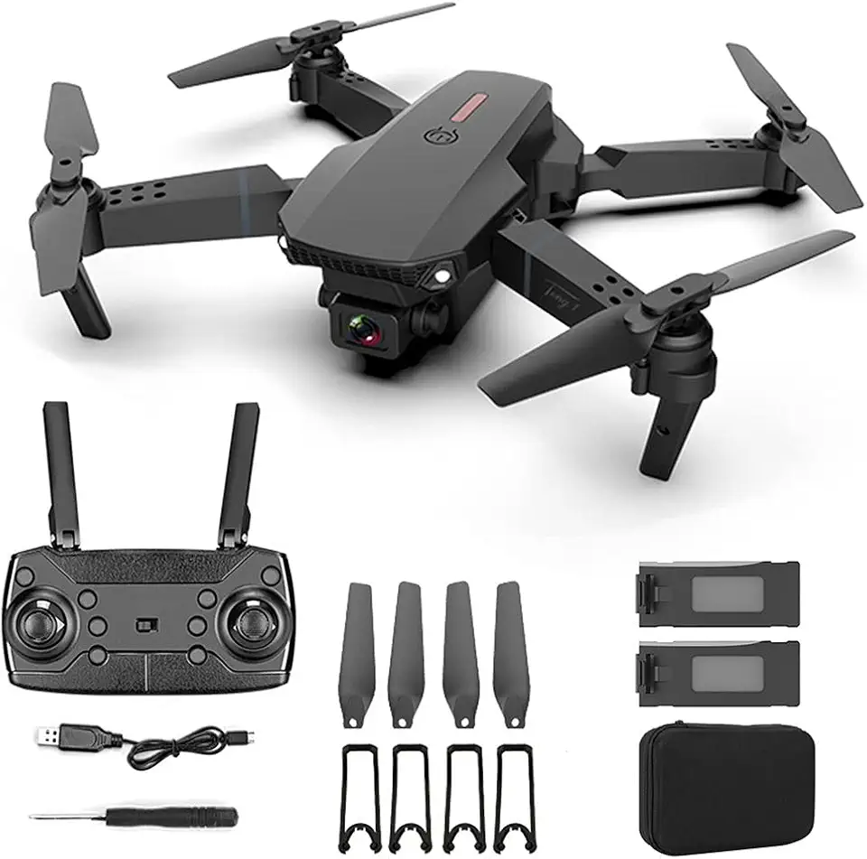 E88 Pro Drone 4k com câmera de alta definição WiFi FPV Quadcóptero RC dobrável Câmera única, 2 * baterias