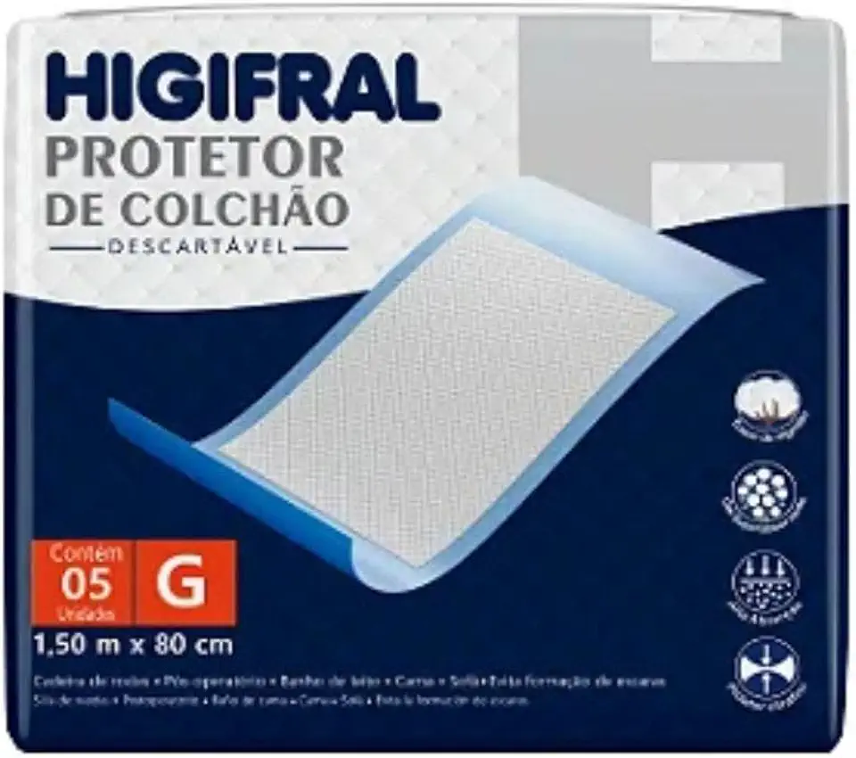 PROTETOR DESCARTAVEL DE COLCHAO HIGIFRAL G C/5