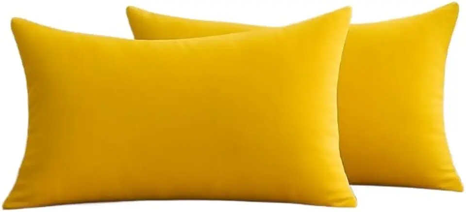 kit 2 Almofadas Baguete 50x30 em Suede,enchimento incluso(Amarelo)