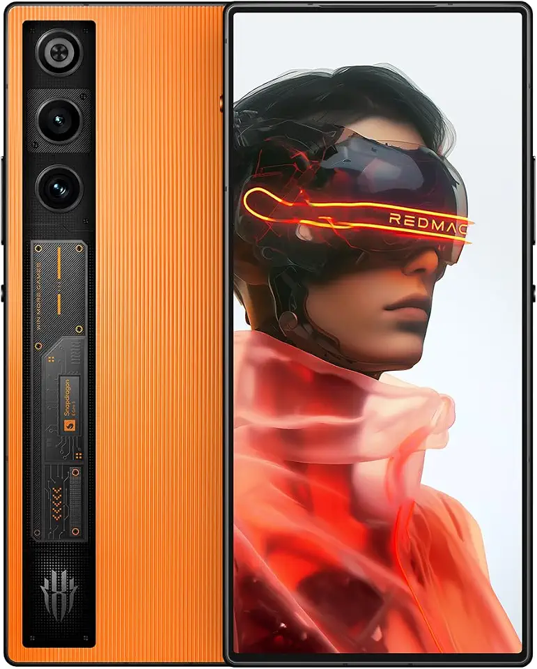 REDMAGIC 10 Air 120Hz Telefone para jogos, 5G Android Smartphone, 16GB RAM+512GB ROM, Snapdragon 8 Gen 3, 6.8" AMOLED Tela cheia, FHD+, 50MP Câmera, Dual-Sim, Celular desbloqueado Laranja