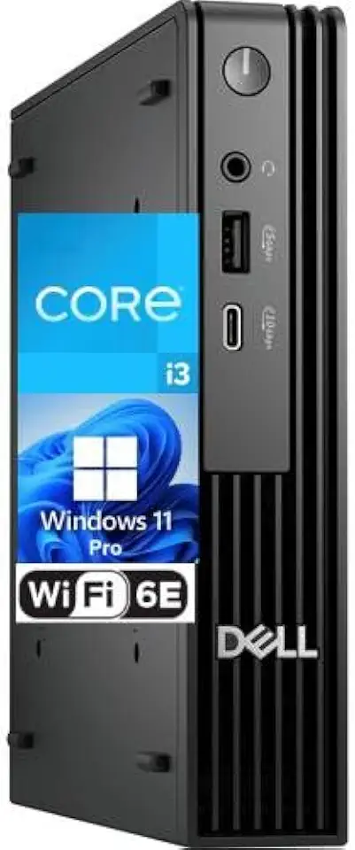 Dell Pro Micro Computer, Intel Core i3-14100T, 16GB RAM, SSD NVMe de 1TB, USB Type-C, WiFi integrado, BT, DisplayPort, HDMI, Windows 11 Pro - AI Copilot, desktop preto