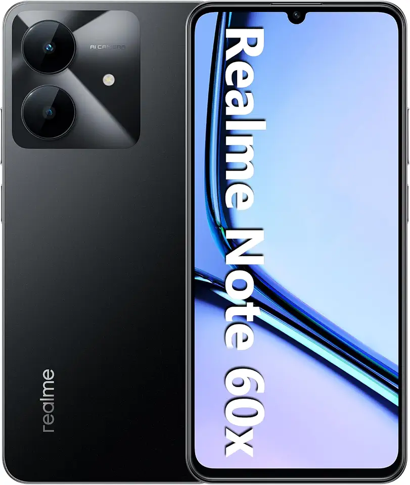 Smartphone Realme Note 60x RMX3938 3 GB de RAM/ 64 GB/Bateria de 5000mAh e tela de 6,74" 90Hz HD/Midnight Black (Preto)