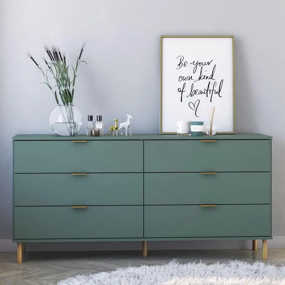 Cômoda Ditália 6 Gavetas Dm-243 Verde Oliva