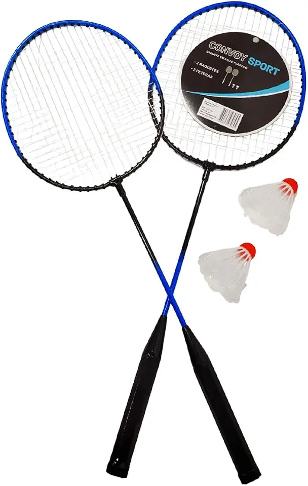Kit 2 Raquetes Badminton + 2 Petecas - YS37025 - Convoy
