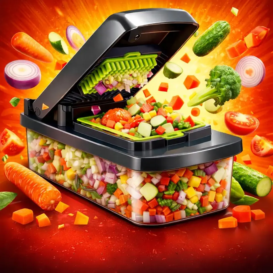Cortador De Legumes Multifuncional 16 Em 1 Fatiador Ralador Picador Profissional Com Recipiente Cortador De Verduras Frutas Cebola Batata Cenoura Mandoline Cozinha Prático Inox Manual Completo