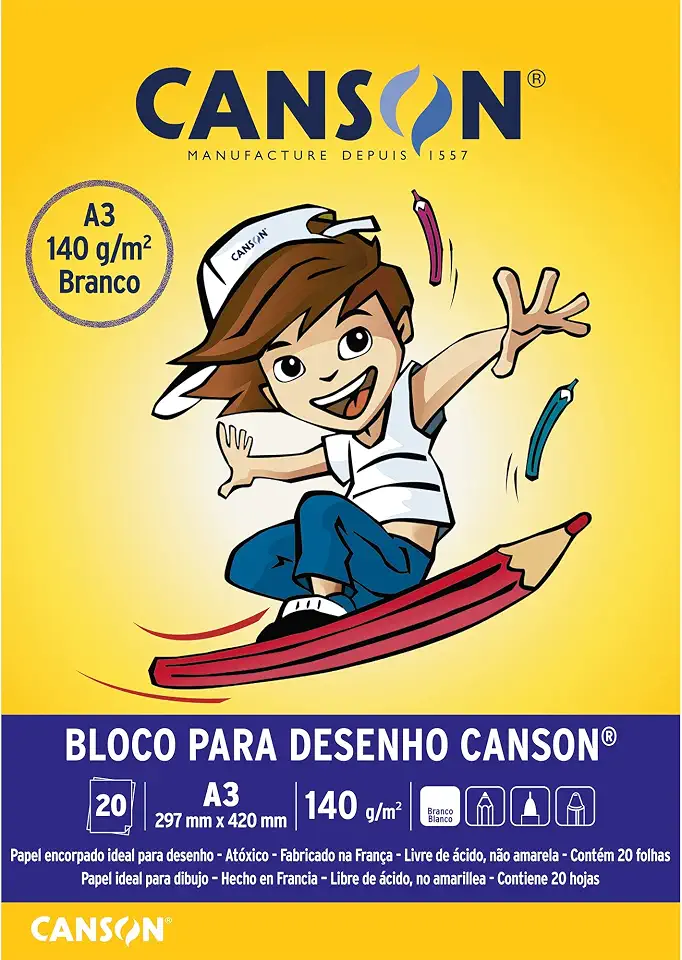BLOCO CANSON A3 140GR BRANCO 66667071
