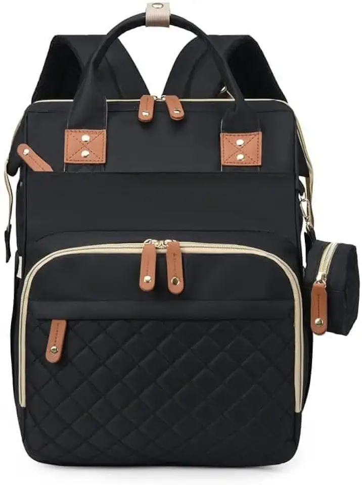 Mochila Maternidade Impermeável Grande Capacidade Bolsa Bebê Unissex com Porta Mamadeira Térmico, Conector USB, Abertura Ampla e Alças Confortáveis para Passeios ou Viagens