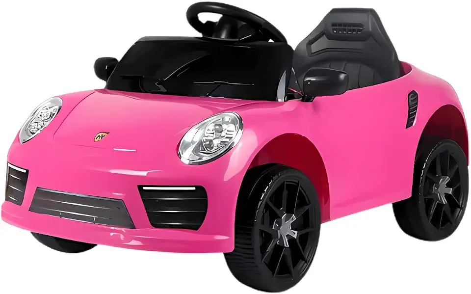 Carro Elétrico 12V de Passeio Infantil com Luz Som e Controle Remoto (Rosa)
