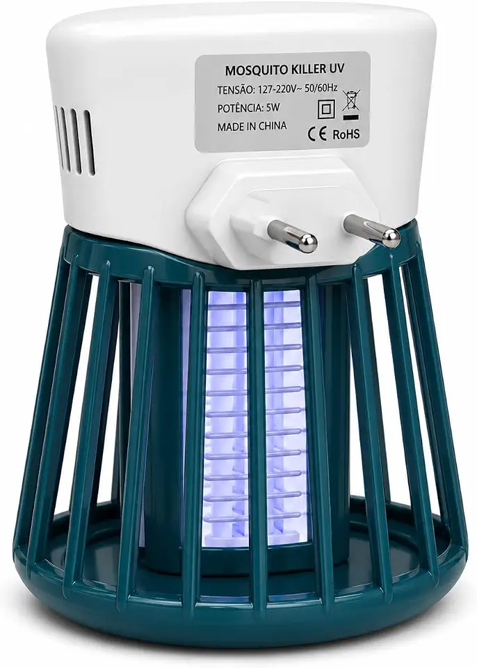 Abajur Luminária Mata Mosquito Bivolt – Armadilha Elétrica com Luz UV, Silenciosa e Sem Cheiro – Ideal para Quarto, Sala e Cozinha