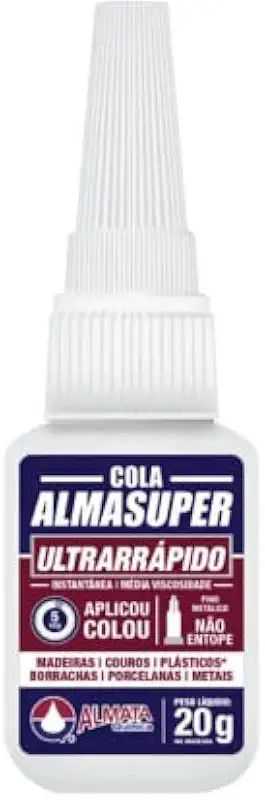 Cola Instantânea Almasuper 20g Acrigel Bico Fino Aplicador