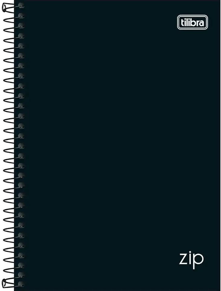 Tilibra - Caderno Espiral Capa Dura 1/4 Zip Preto 80 Folhas