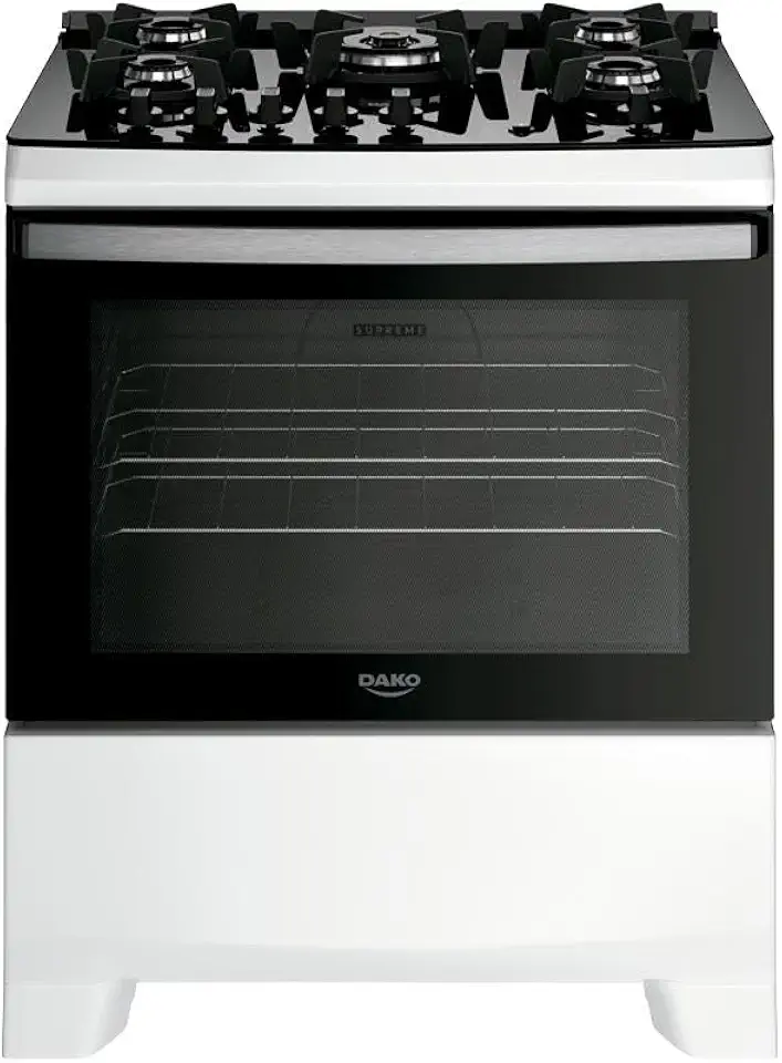 Fogão 5 Bocas Dako Supreme Glass Mesa De Vidro Branco Bivolt