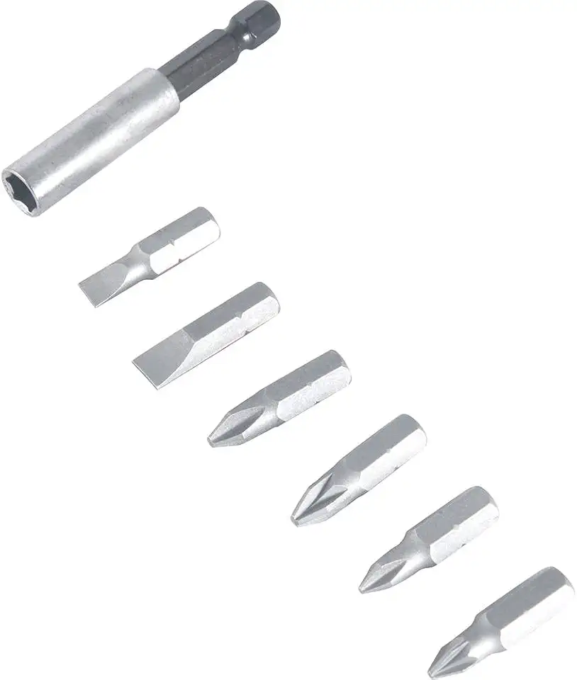 Jogo de bits/ponteiras com 7 peças, encaixe sextavado 1/4", VONDER