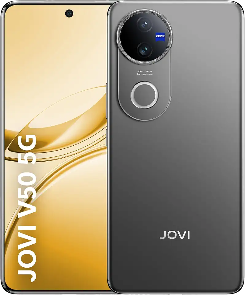 Smartphone JOVI V50 5G 512GB 12GB RAM, Câmeras ZEISS 50MP OIS. AMOLED 120Hz, Bateria 6000mAh, Carregamento Rápido 90W, Snapdragon 7 Gen3, Android 15, Preto Acetinado