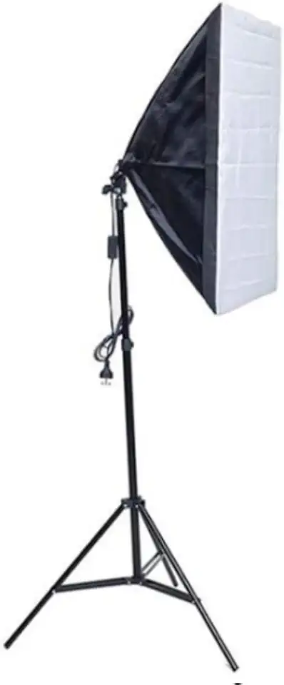 Kit Softbox 50x70 + Tripé 2m Estúdio Fotografia Iluminação Bivolt Bocal E27 com Tela Difusora