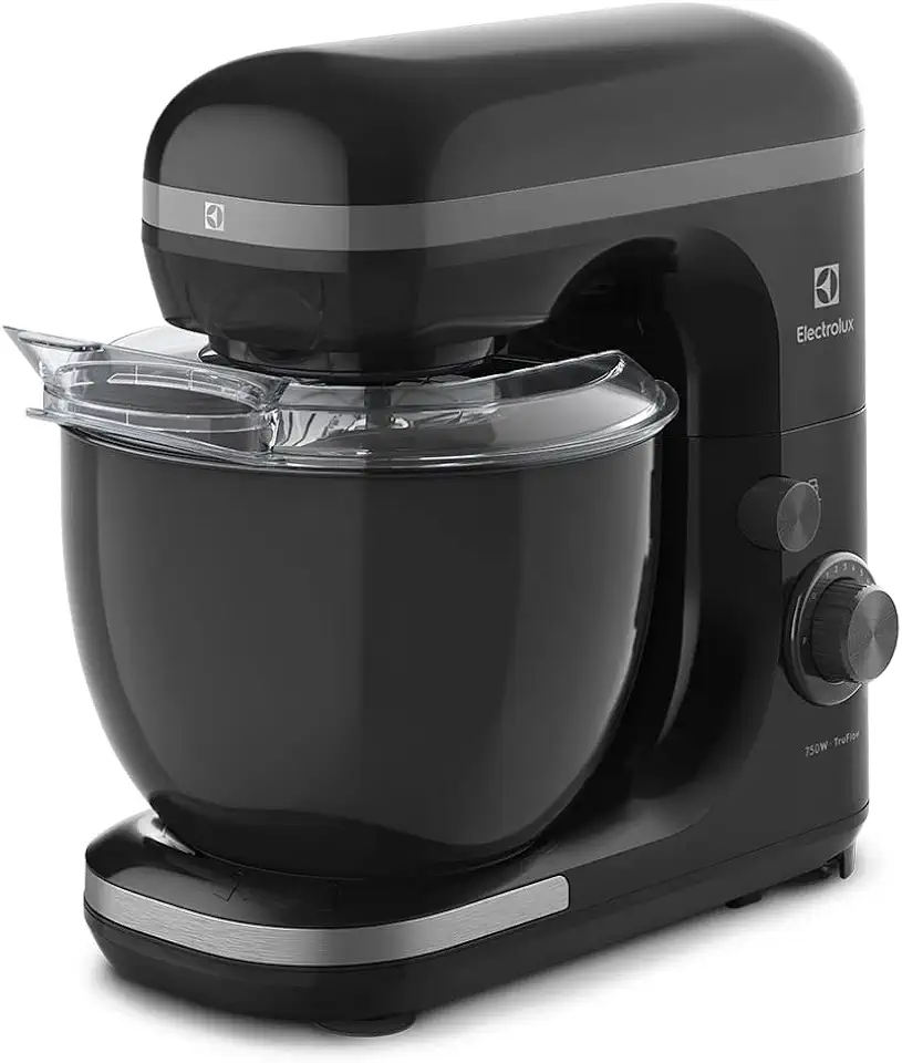 Electrolux Batedeira planetária potente capacidade 5L 750W 12 velocidades função pulsar massa pesada pes antiderrapante EKM30 preto 220v