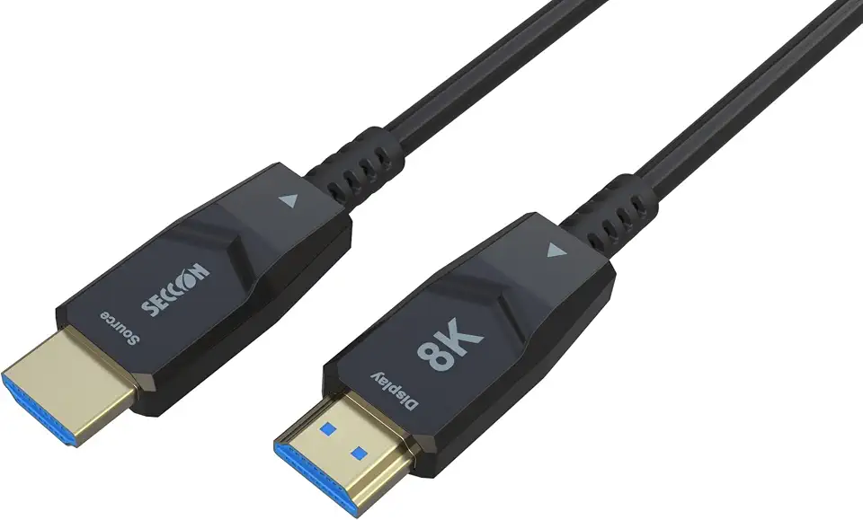 Cabo HDMI 2.1 Fibra Óptica, 8K 60Hz/4K 144Hz, 48Gbps, Compatível com PS5, Xbox, TV, Projetor, 10-100m (10 Metros)