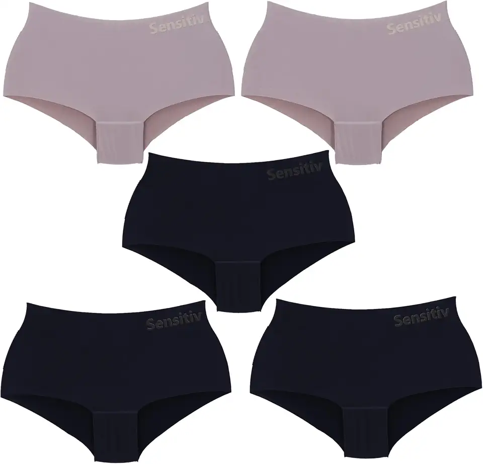 kit com 5 calcinhas boxer Sensitiv sem costura corte laser