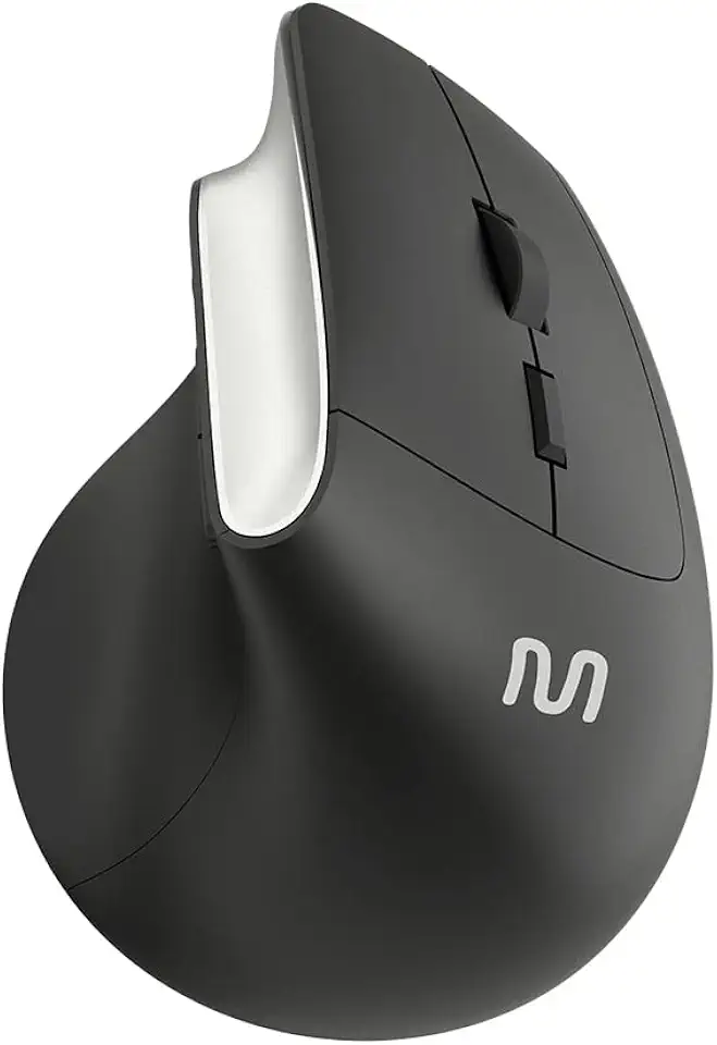 Mouse sem Fio Multi Multilaser Ergônomico Vertical com 6 Botões – Preto MO384