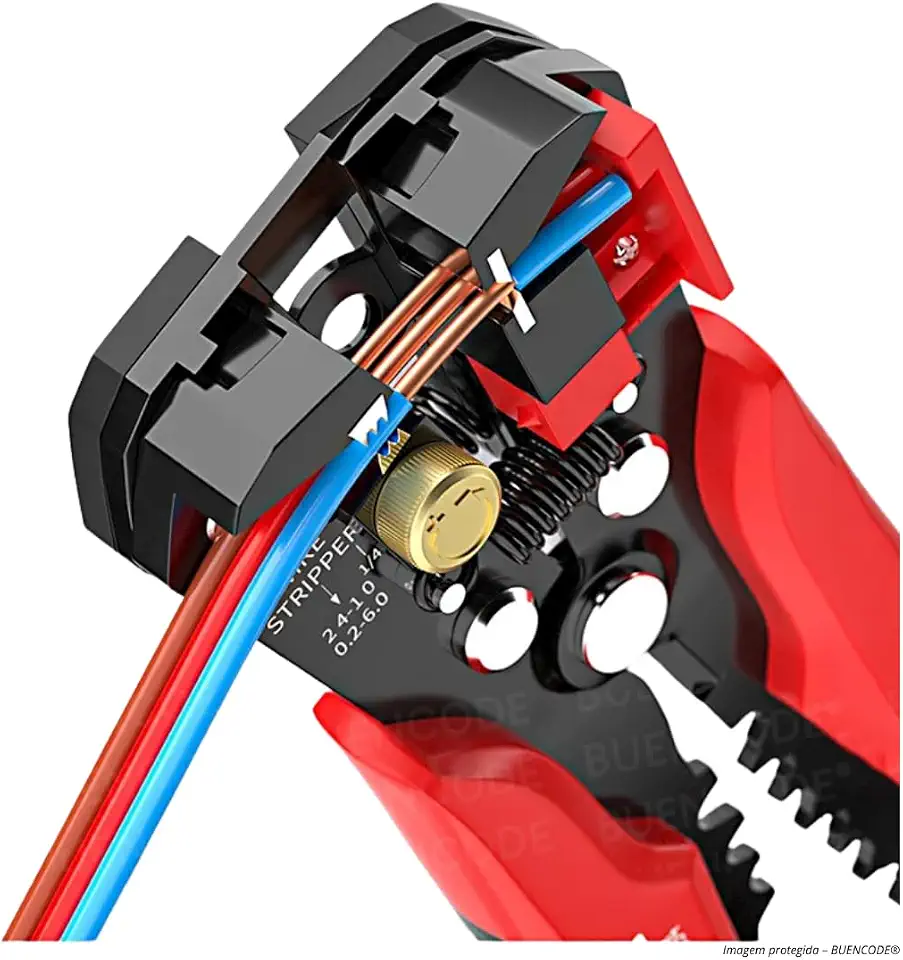 Alicate Desencapador de Fios 3 em 1 – Decapador Descascador Crimpador Automático 0,2 a 6mm² – Cortador para Cabos Elétricos com Ajuste Preciso e Cabo Emborrachado - Linha Profissional