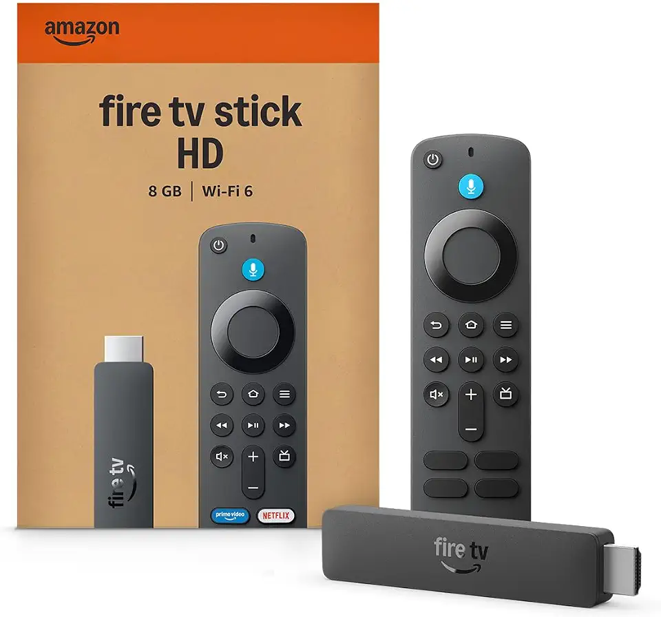 Amazon Fire TV Stick HD (modelo mais recente), Controle Remoto por Voz com Alexa, alimentado pela TV, com configuração simples