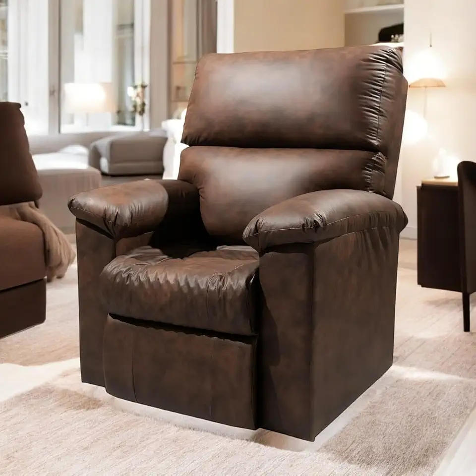 Poltrona Do Papai Reclinável de Massagem Massageador Corino Marrom