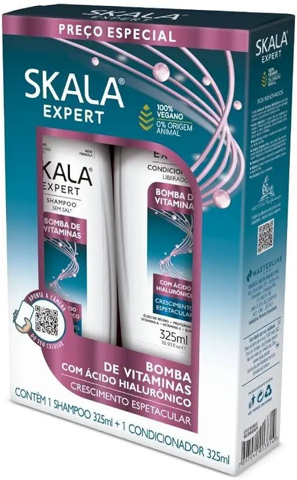 SKALA Kit Shampoo + Condicionador Bomba De Vitaminas 650 Ml 2 Unidades Skala