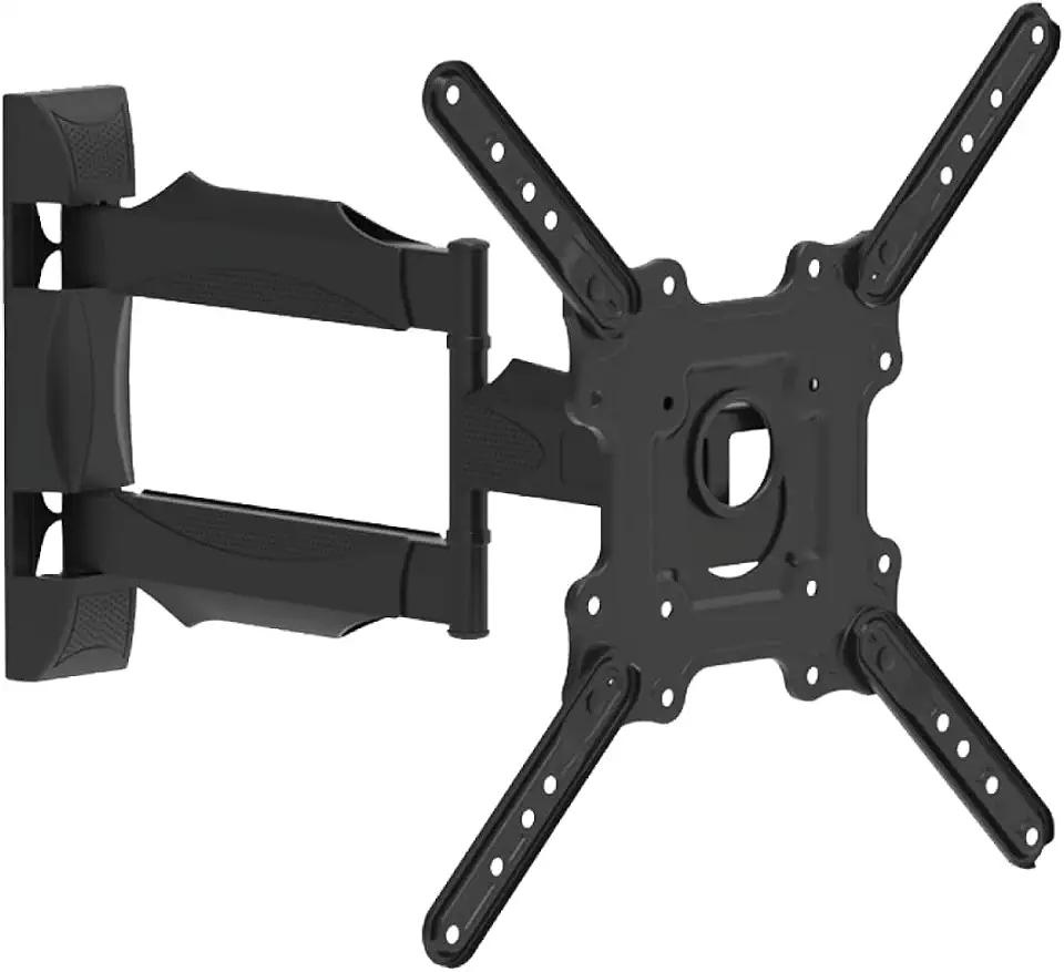 Suporte de TV Articulado de Parede, Função Avanço e Recuo, Giro Horizontal de Até 90°, VESA 100x100 a 400x400mm, 26" a 75", Preto, A02V4N, ELG