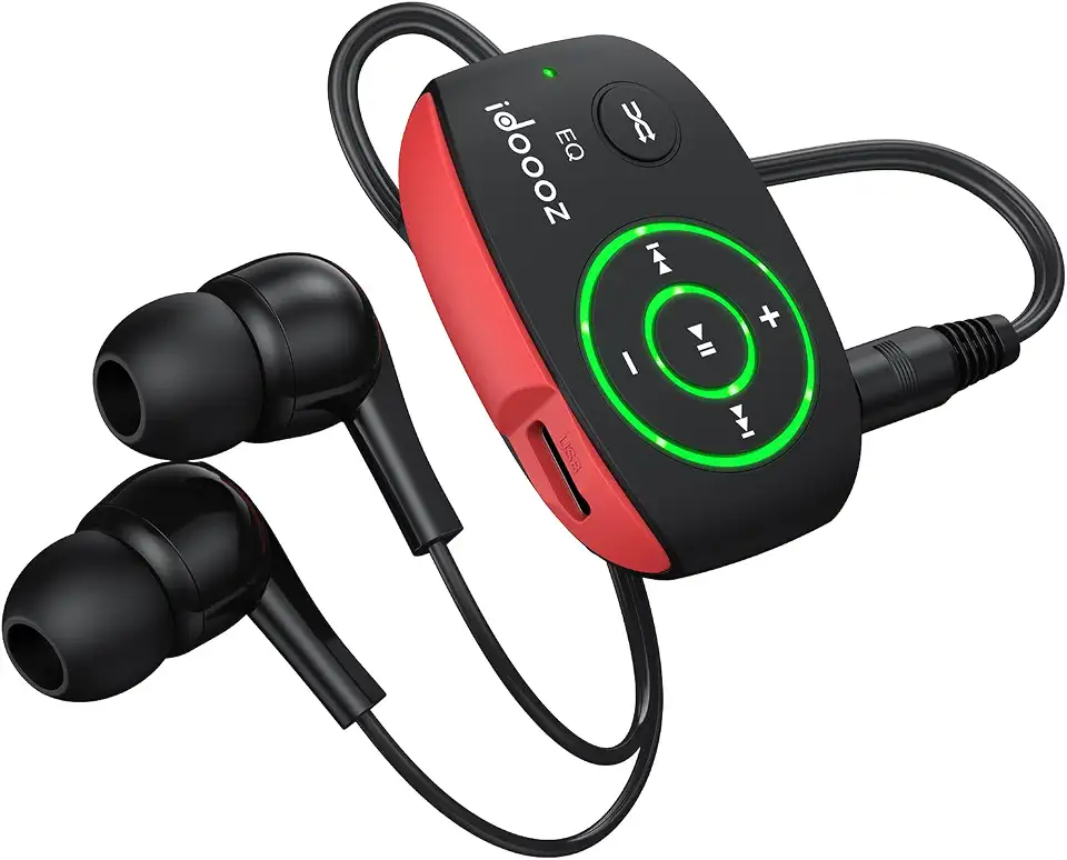 Leitor de MP3 com luz LED, mini reprodutor de música idoooz X2 8 GB, clipe MP3 Player para esportes, academia, corrida, corrida, qualidade de som sem perdas